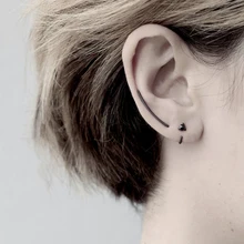 925 пробы серебряные хорватские серьги-гвоздики для женщин и мужчин хипстерские панковские трендовые серьги ювелирные изделия Белые Черные циркониевые серьги-манжеты