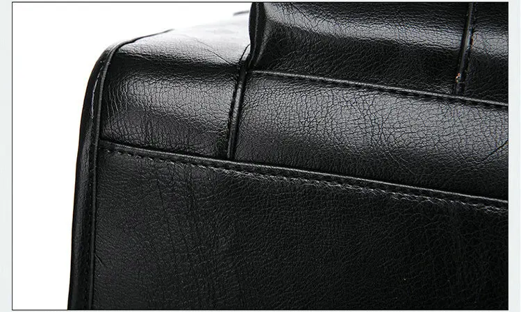 2019 Men Leather Black Briefcase Business Handbag Messenger Bags Male Vintage Shoulder Bag Men's Large Laptop Travel Bags Hot