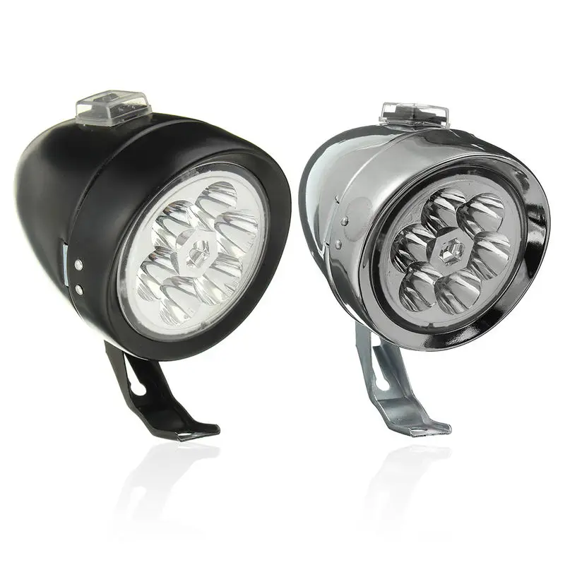 

160 Degree Retro Vintage Cycling 6 LED Headlight 2 Flashing Mode Bicycle Bike Front Light Bike Head Lamp With Bracket Accessory