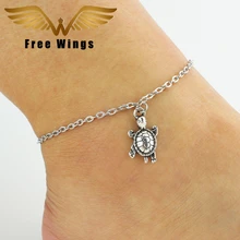 Браслет на ногу Ботильоны Ювелирные изделия ног Серебряная цепочка с Мода Милые простые животных Черепаха для женщин Босиком Сандалии ножной цепочка ножные браслеты на ногу на лодыжку для ног