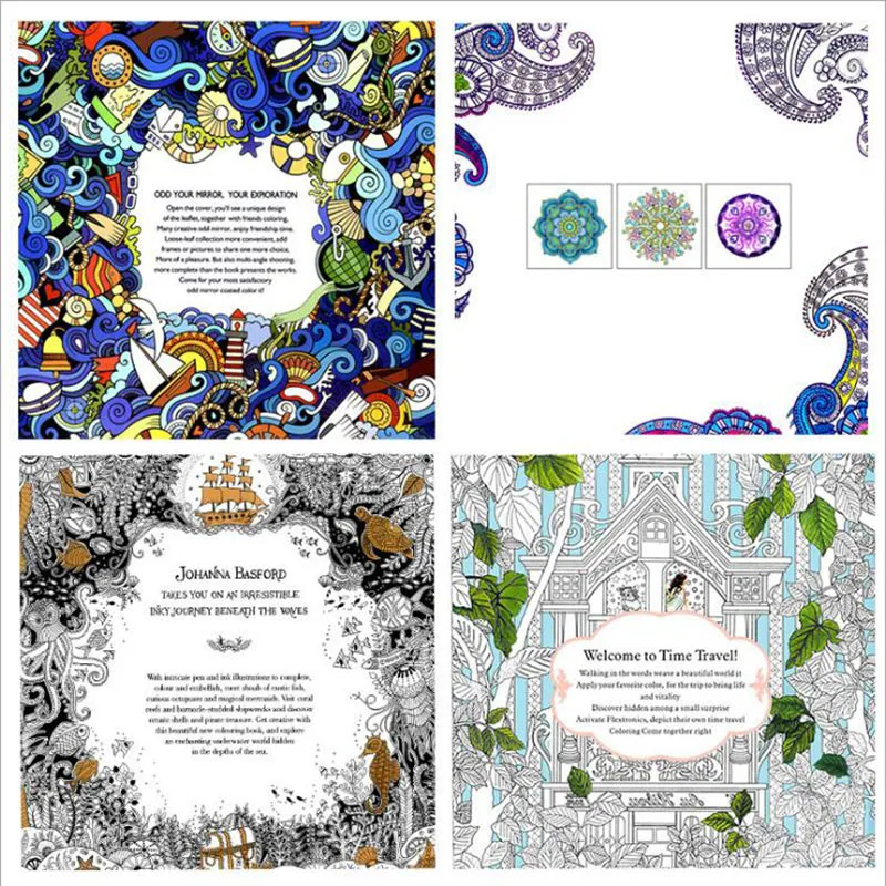 24 Pages English Time Travel Painting Book Adult Decompression Drawing Mandala Lost Ocean Painting This Office Stationery 4pcs 24 Pages English Time Travel Painting Book Adult Decompression Drawing Mandala Lost Ocean Painting This Office Stationery 4pcs
