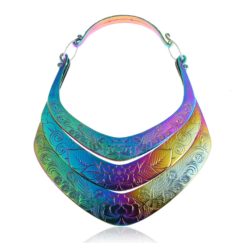Naomy& ZP большое ожерелье для женщин богемное винтажное ожерелье Макси массивное женское яркое большое колье с цветком модное ювелирное изделие