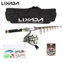 Lixada телескопическая катушка для удочки, набор с приманкой, рыболовная Сумка, Удочка из 99% углеродных материалов, удочка для ловли карпа, Combo De Pesca