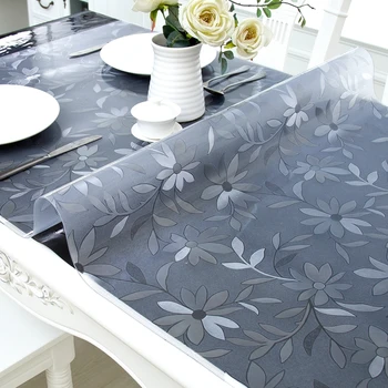 

Brand PVC Tablecloth Tablecloth Transparent Tablecloth Cover Waterproof Kitchen Pattern Oil Tablecloth Glass Soft Cloth 1.0mm