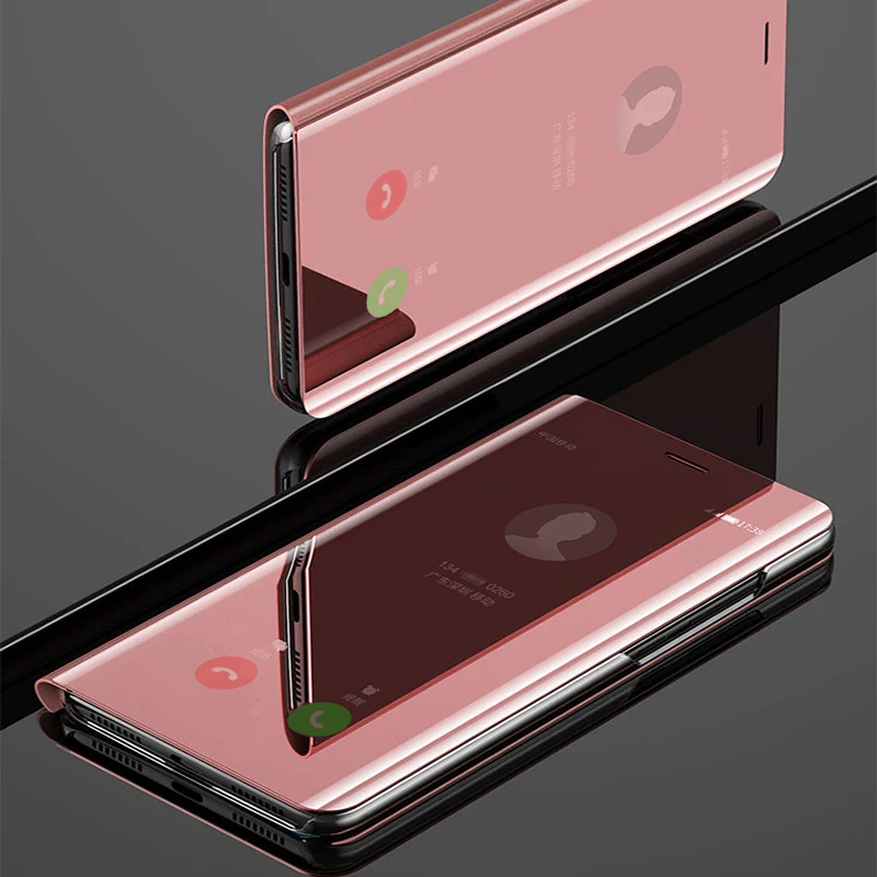 Чехол-книжка для смартфона mi rror, чехол, для Xiaomi mi Mix 2 3 Max 3 Max3, жесткий кожаный Прозрачный чехол для задней панели с Откидывающейся Крышкой цвета розового золота - Цвет: Rose