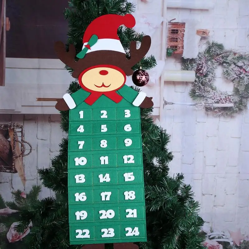 Date 1 24 DIY Felt Christmas Advent Calendar Christmas Tree Countdown 