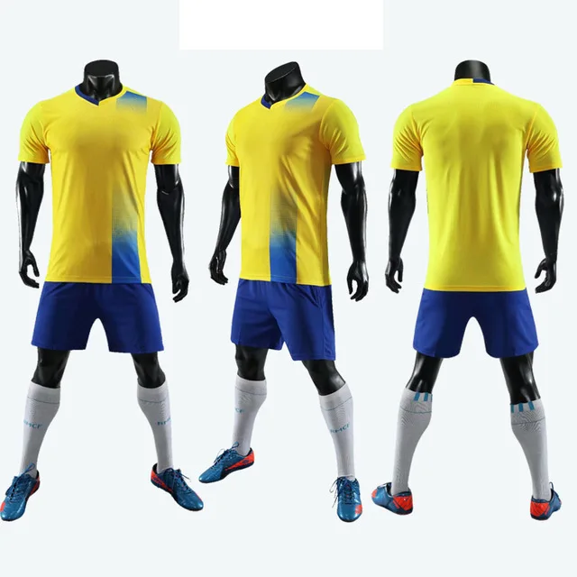 Стильный мужской взрослый Футбол Джерси на заказ размер 3XS-3XL однотонная футбольная майка дышащий легкий Комплект футболок для футбола - Цвет: 6302 yellow
