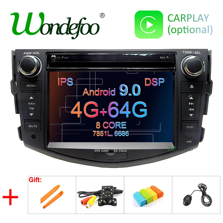 

DSP IPS Android 9.0 64G 2 DIN GPS Radio For Toyota RAV4 Rav 4 2007 2008 2009 2010 2011 DVD Player Navigation Screen Stereo PC