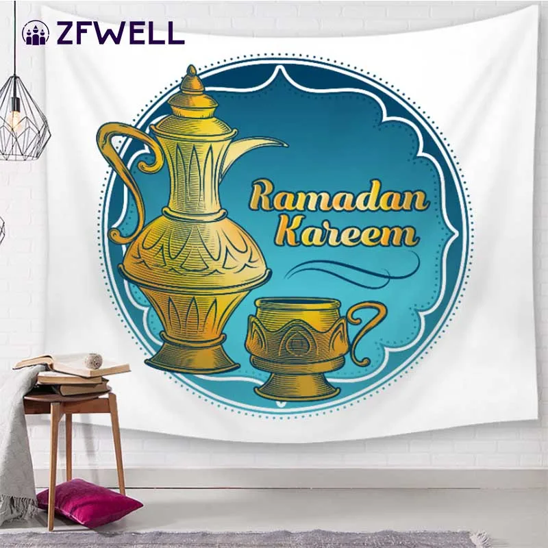 ZFWELL исламский Eid al-Adha гобелен декоративный брезент гобелен настенный, для дома Текстиль фон макет декорации 9