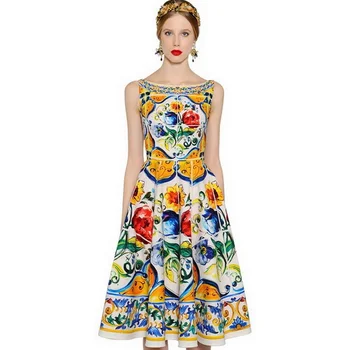

2019 Summer Sarafan Long Dress Women Runway Designer Sleeveless Retro Floral Jacquard Backless Female Mid Dress Tunics Clothing
