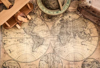

Laeacco Photography Backdrops Old World Map Baby Toys Plane Child Study Portrait Photographic Backgrounds Photocall Photo Studio