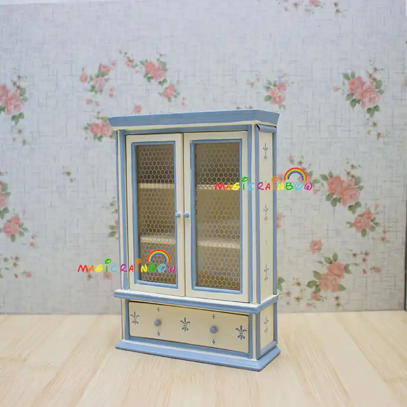 Dolls House Bedroom Furniture Wardrobe Armoire Cabinet Cupboard Chest Of Drawer Wood Dollhouse Miniatures 1 12