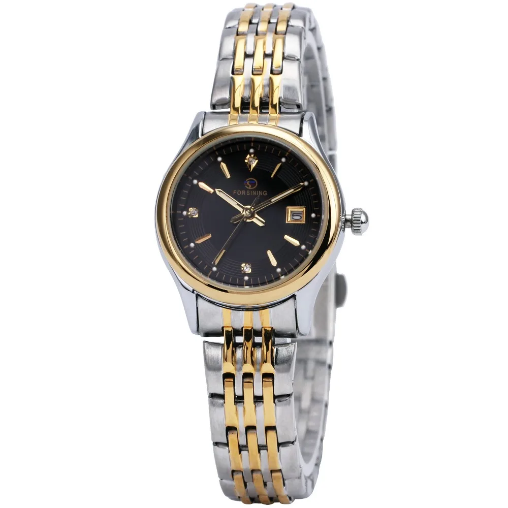 

2017 FORSINING Luxury Women Quartz Wrist Watches Stainless Steel Strap Ladies Clock Crystal Decoration Dial with Calendar Date