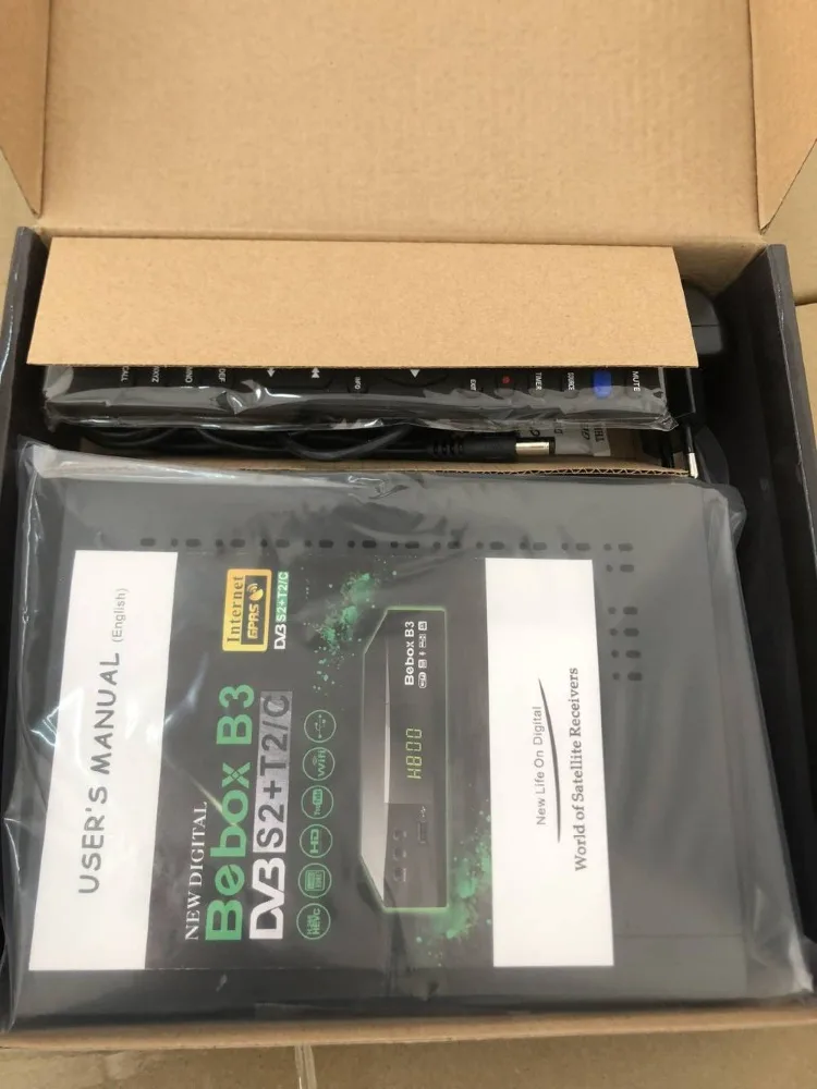 

2019 Newest Bebox B3 DVB S2+T2+C combo H.265 hevc gprs powervu autoroll receiver decoder with youtube