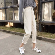 Джинсы женские Простые прямые в Корейском стиле высококачественные женские универсальные элегантные карманы женские s Весна Мягкая Молния Harajuku