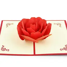 День Святого Валентина Открытки творческий 3D полые розы всплывающее открытка ручной работы Popup карты приглашения, подарочные карты