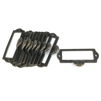 

10PCS 87*45MM Antique Bronze Zinc alloy Drawer Box Case Cabinet Card Label Frame Holders Drawer Handle Pull