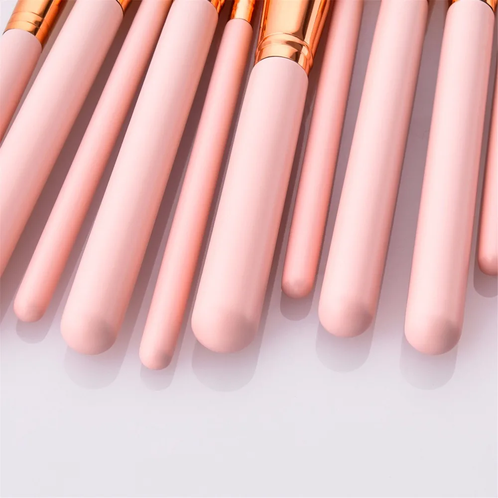 12PCS Professional Pink Makeup Brushes Set Pincel Maquiagem Base Foundation Powder Cosmetics Blending Make Up brush (9)
