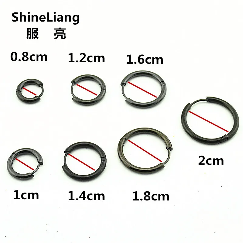 2pcs Stainless steel Hoop Earrings for men women Fashion jewelry nose lip rings ear Small Circle blue black Round Ladies Earings 4