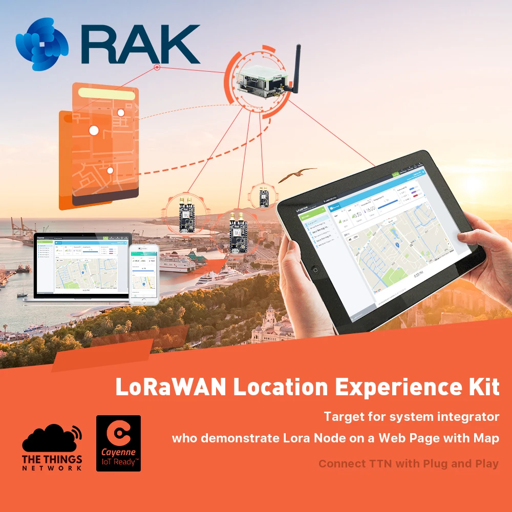 

IoT Solution Experience Kit,LoraWan Location system, LoRa Node Tracker Board GPS Module Raspberry Pi, 433/868/915/AS923