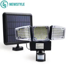 188 LED de luz Solar Sensor de movimiento de luz de inundación al aire libre jardín lámpara de Camping impermeable lámpara Solar de emergencia noche luz de seguridad