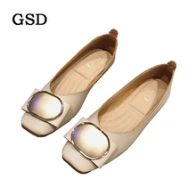 Новая замшевая женская обувь на плоской подошве с квадратным носком, удобные элегантные модные лоферы с металлическим украшением, женская обувь на плоской подошве