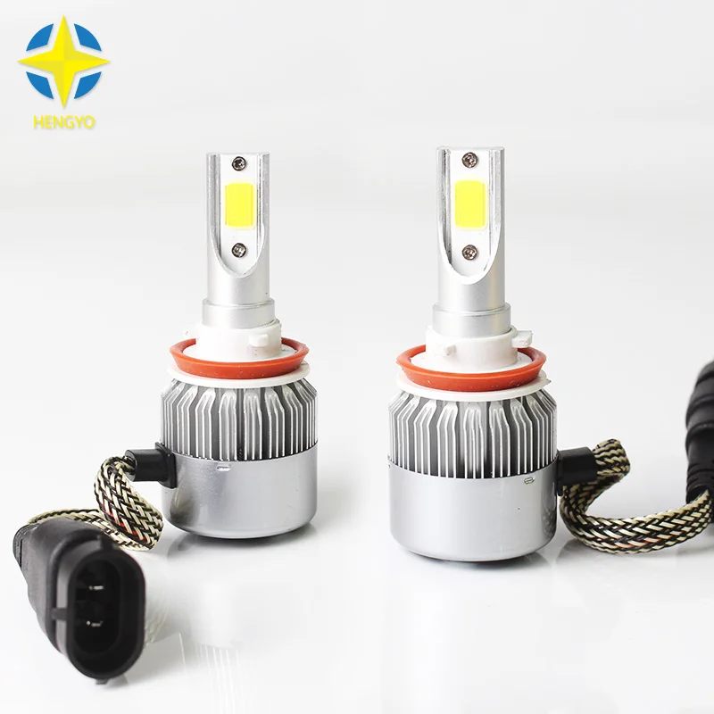 

2x H11 COB Chip Led Beam 72W Replacement Daytime Running Lights DRL Fog Headlight Conversion Driving Bulb Car Light Source#C6.