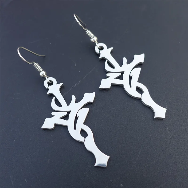 

Stainless Steel Earrings Cross Gothic Flame Naruto Earring Women Jewelry