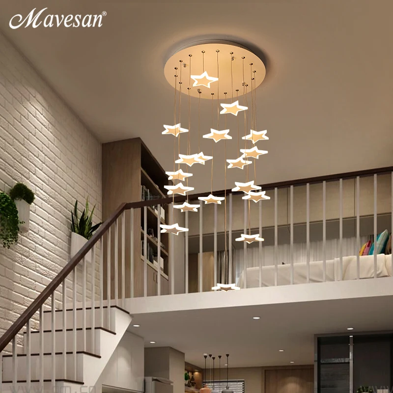 

Modern lustre Pendant Lights Moon and star metal For Corrider Restaurant meal bar table lamp fixture lights suspension stairway