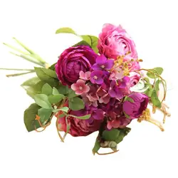Букет Искусственный цветок из шелка ткань поддельные Цветочные Свадебный букет вечерние домашний декор для стола день Святого Валентина