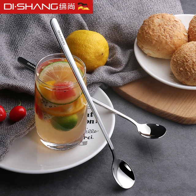 Cheap Shang Dynasty 304 Stainless Steel Scoop Long Handle Tuba Korean Stir Household Coffee Originality Cold Drink Dessert Ice Spoon Cheap Shang Dynasty 304 Stainless Steel Scoop Long Handle Tuba Korean Stir Household Coffee Originality Cold Drink Dessert Ice Spoon