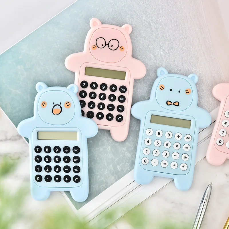 

Drop Shipping Cartoon Animal Mini Calculator Ultrathin Card Cute Bear Pocket Calculator Color Randomly