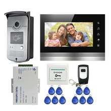 ENVÍO de la NUEVA 7 “Botón táctil Sistema de Videoportero De Intercomunicación 1 Monitor + Cámara timbre de la Puerta Lector de RFID A Prueba de agua + Remote