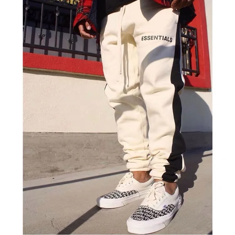 

QoolXCWear Kanye West trousers Justin Bieber Sweatpants Side Stripe Jogger Pants Elastic Waist hip hop Pants Streetwear