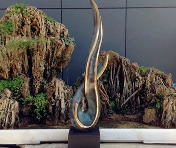 

Art Deco Sculpture Abstract Plant Bronze Statue