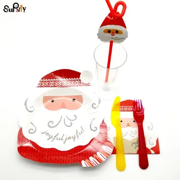 

10pcs Christmas Party Plates Holiday Party Decor Dessert Plates Santa Man Christmas Truck Party Supplies Holiday Party Decor