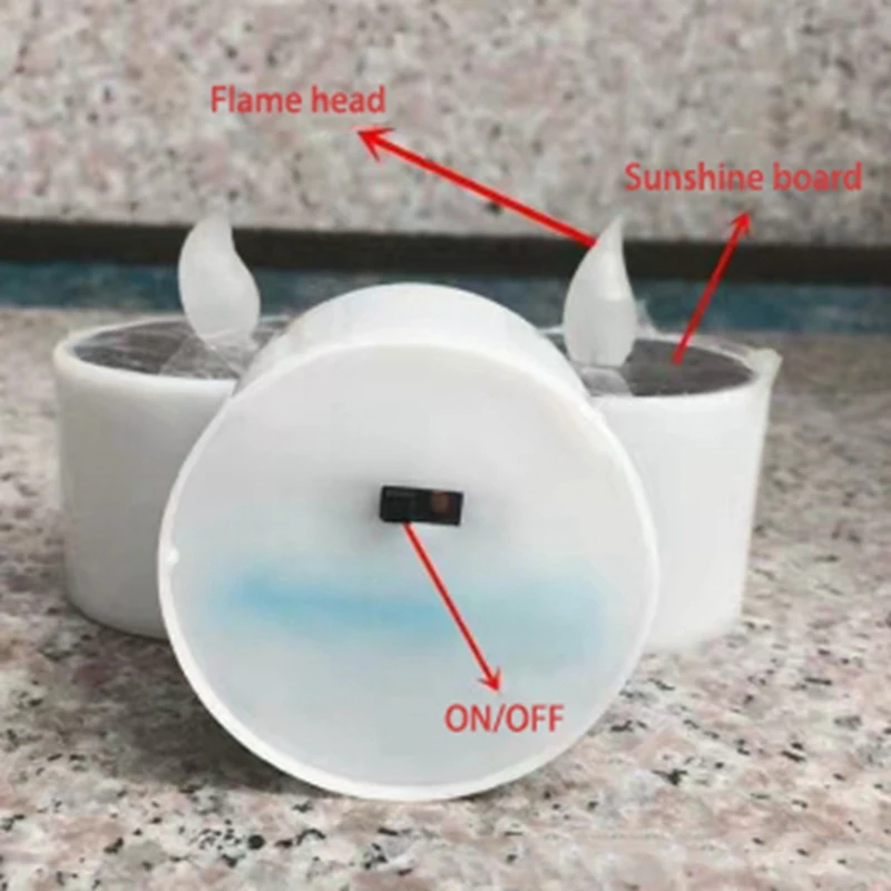 2 шт./компл. светодиодный ночник свеча солнечной энергии Тип желтое мерцание Светодиодная лампа на солнечных батареях свечи беспламенный электронный