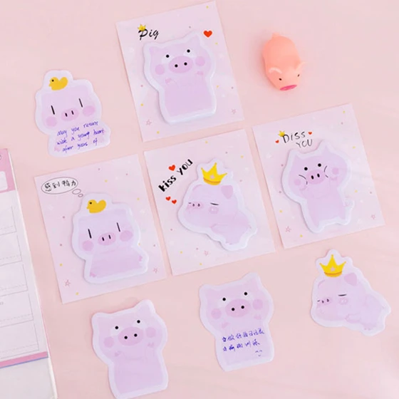

Cute Pig N Times Sticky Note Memo Pad Cartoon Stationery Label Message Stickers School Supplie Notepad escolar