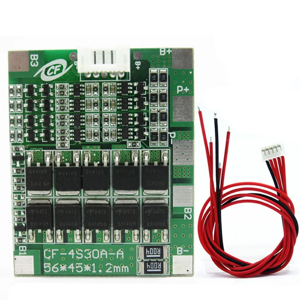 

14.8V 4S 30A 18650 Lithium Battery BMS PCB Integrated Circuits Protection Board