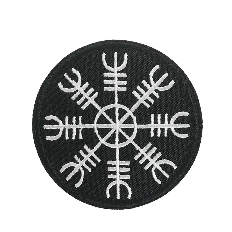 

Aegishjalmr Helmoware talisman embroidered patch Seior Helm of Awe Norse mythology ancient troll runes supernatural iron patch
