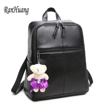 

New 2016 Women PU Leather Backpack Fashion Backpack Designer Black School Bags For Teenage Girls mochila feminina A136