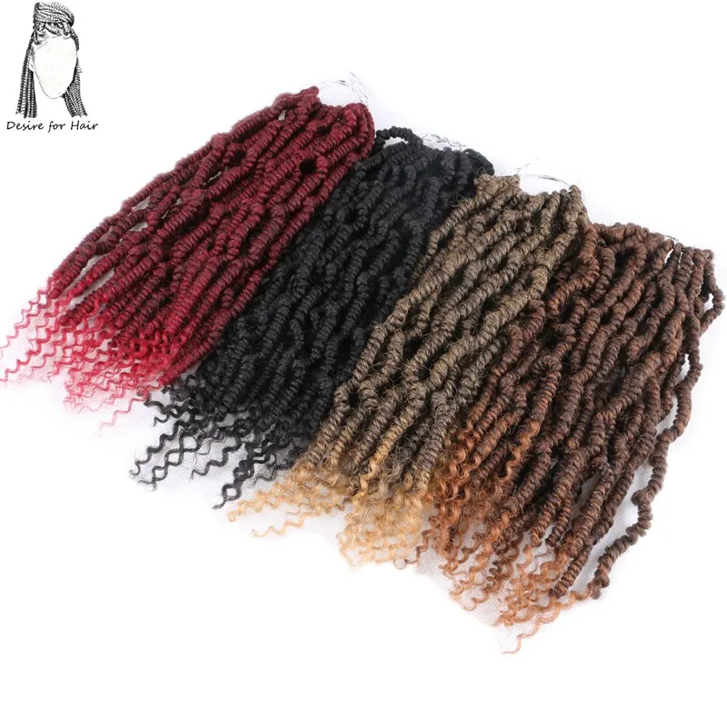

Desire for hair 14inch 24roots bomb kinky twist synthetic fluffy spring twist crochet braids Nubian twist hair extensions