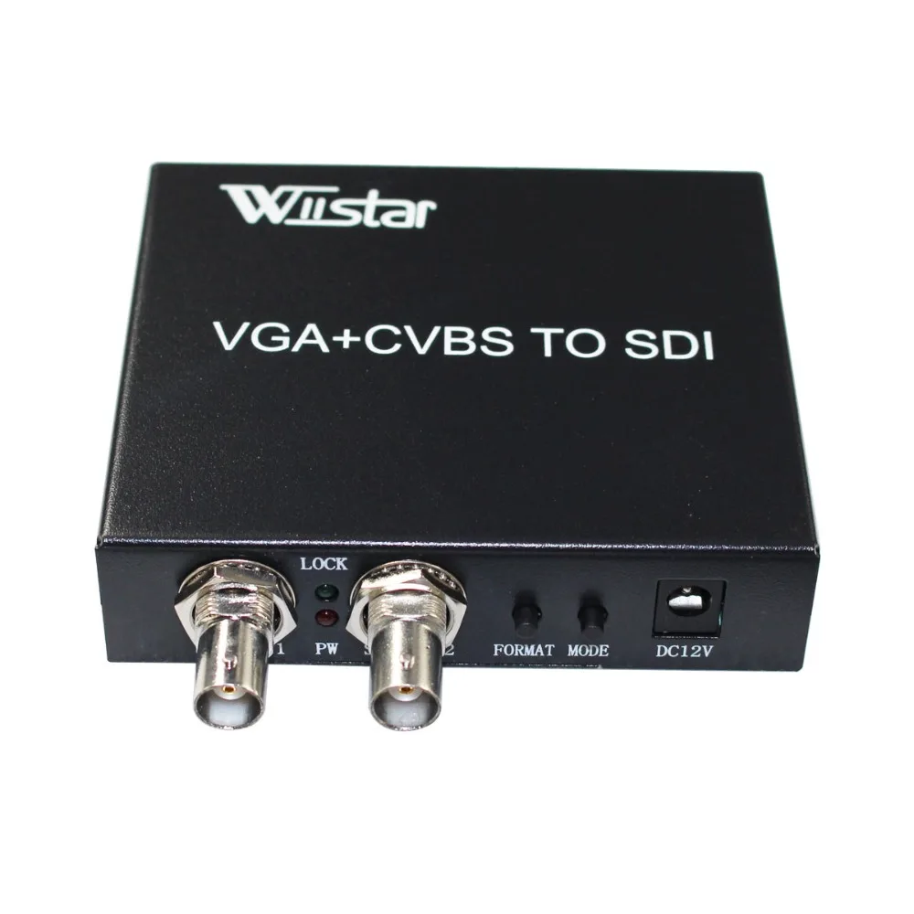 Wiistar VGA CVBS к SDI SD-SDI HD-SDI 3G-SDI видео аудио конвертер адаптер 1080 p для монитора HDTV