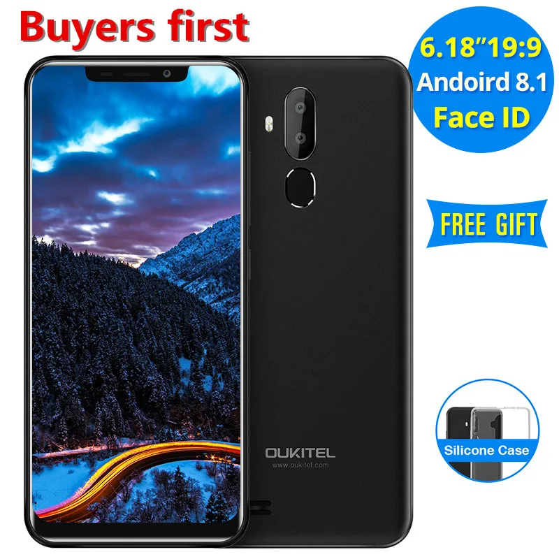 

2018 Original OUKITEL C12 Pro 6.18"FHD 19:9 Android 8.1 Mobile Phone MT6739 Quad Core 2GB RAM 16GB ROM 3300mAh 4G LTE Smartphone