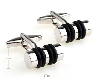 

Factory Price Retail French Metal Men Gifts Cuff links Fashion Copper Material Black Rope Design CuffLinks Free Shipping