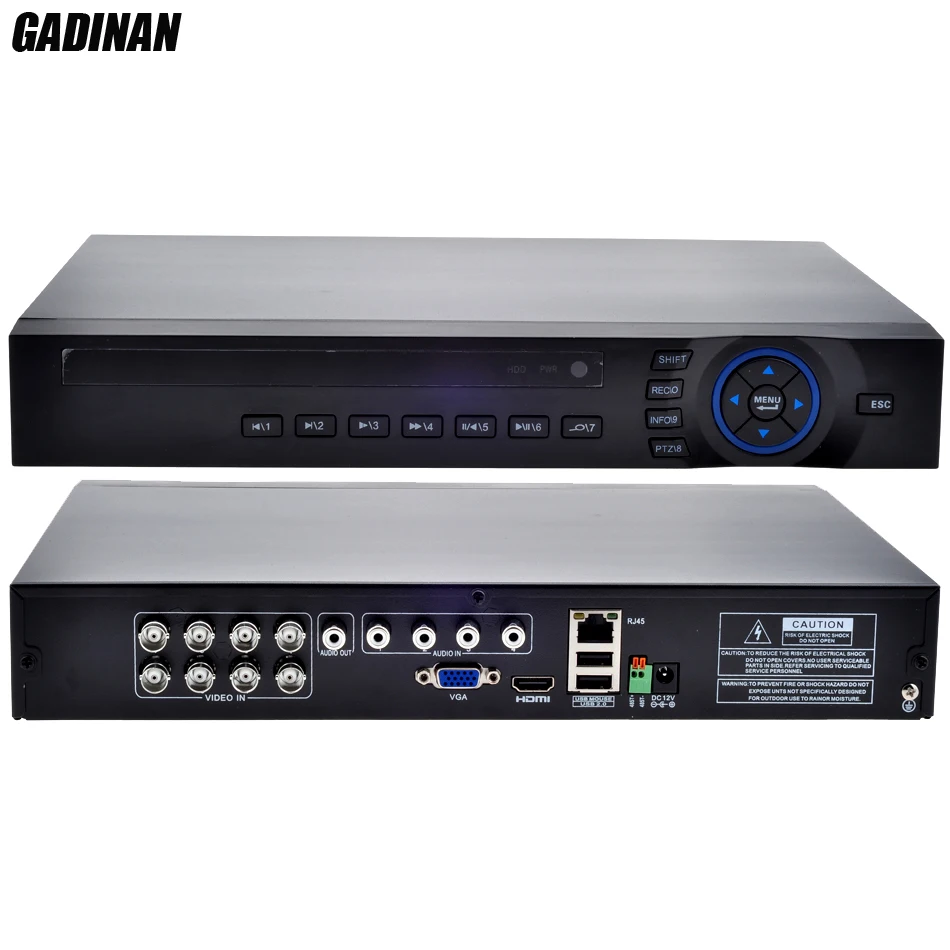 GADINAN AHD 8CH 1080N видеорегистратор/Hybrid: 4 * 1080N (аналоговый) + 4*960 P (сеть)/сети только: 16*1080 P; 4*5 м AHD TVI IP 4 в 1 Поддержка ONVIF
