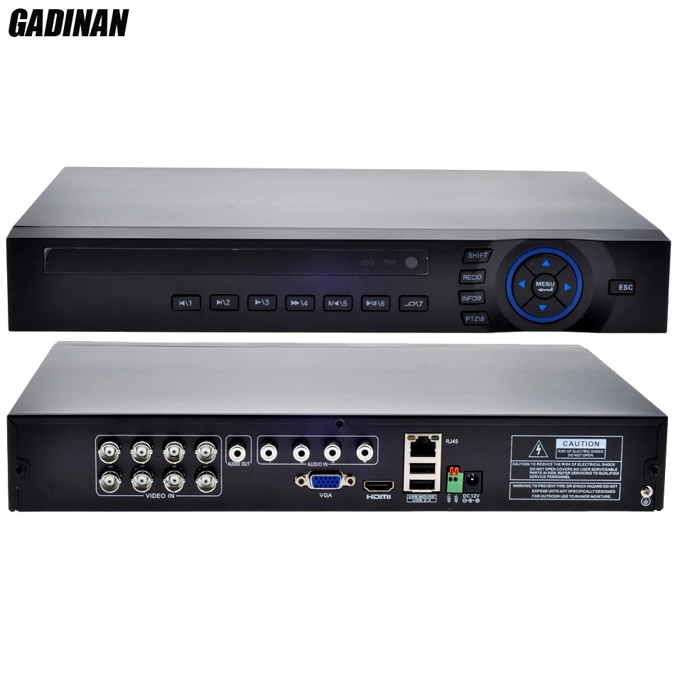 GADINAN AHD 8CH 1080N DVR/Hybrid:4*1080N(analog)+4*960P(network)/Network only:16*1080P;4*5M AHD TVI IP 4 in 1 Support ONVIF