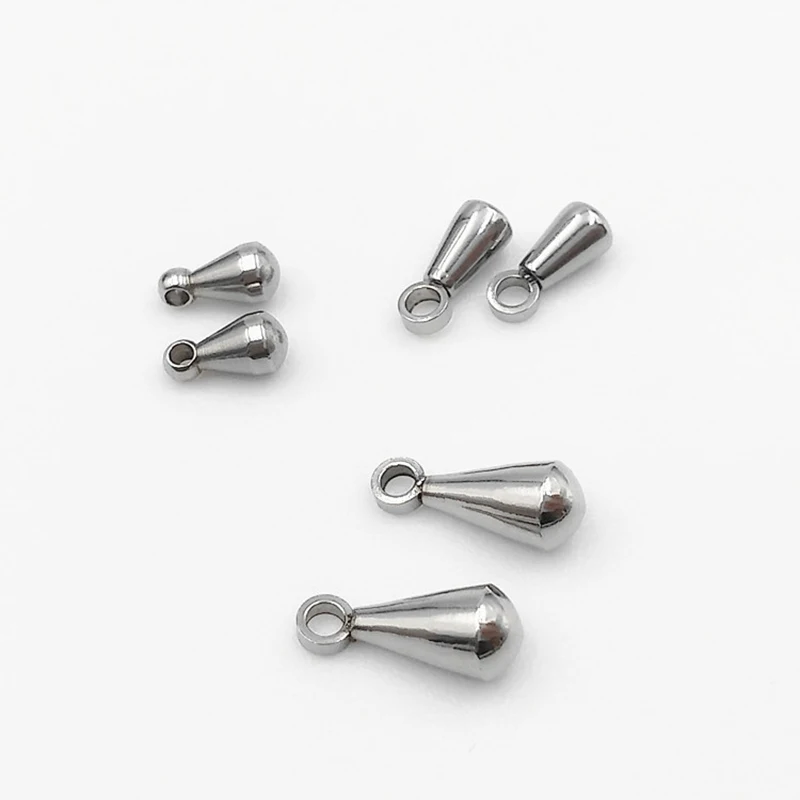

20pcs/lot Size 6mm 7mm 10mm Waterdrop Charms Pendants Fit Bracelet Connector Charm for DIY Bracelet Jewelry Making Fingdings