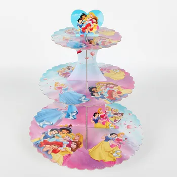 

1set Princess Kids Birthday Party Decoration Cake Stand Cartoon Cake Accessory Baby Shower Supplies Paper Cupcake Hold