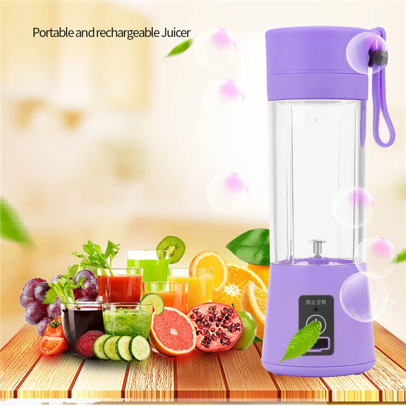 

Portable USB Electric Juicer Cup Rechargeable Fruit Juicer Blender Travel Camping Blender Smoothies Safe Kitchen Appliances 0